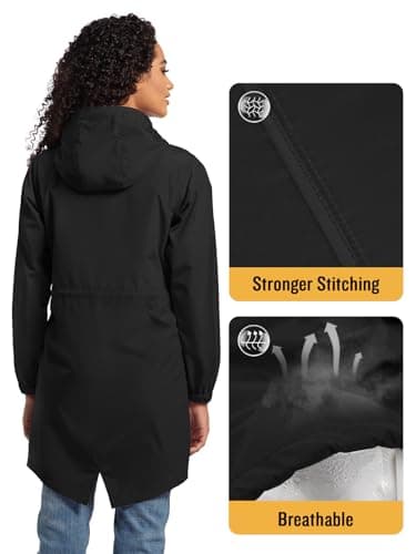 SaphiRose Women's Lightweight Packable Waterproof Raincoat with Hood