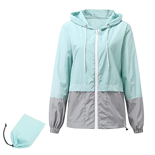 American Trends Women's Plus Size Packable Hooded Raincoat Jacket