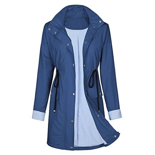 Women's Waterproof Raincoat | Lightweight Hooded Trench Coat | Outdoor Windbreaker