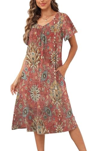 Disamer Women's Floral Sundresses with Pockets