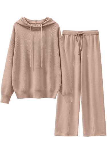 ANRABESS Women's 2 Piece Fall Lounge Sweatsuit Sweater Sets