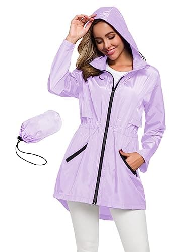 Avoogue Women's Long Waterproof Raincoat