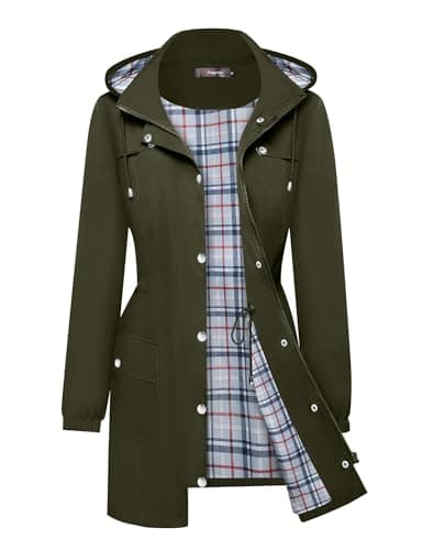 Women's Lightweight Raincoat | S-XXL Plaid Hooded Waterproof:Trench Coat by Bloggerlove