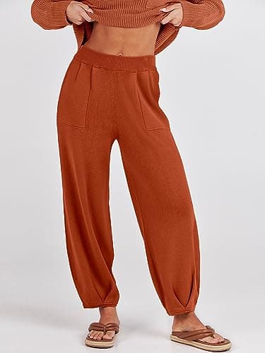 Caracilia Women's 2-Piece Knit Tops and Loose Pants Sets
