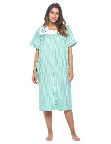 Women's Snap-Front House Dress with Pockets