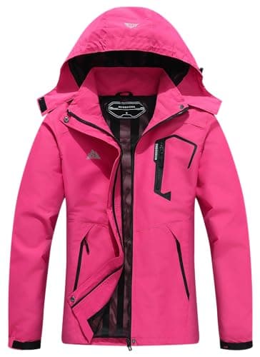 MOERDENG Women's Lightweight Waterproof Hooded Raincoat for Outdoor & Cycling