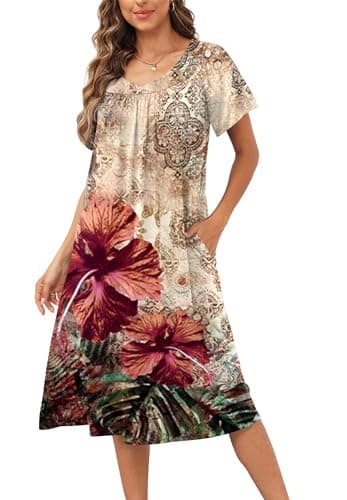 Disamer Women's Floral Sundresses with Pockets