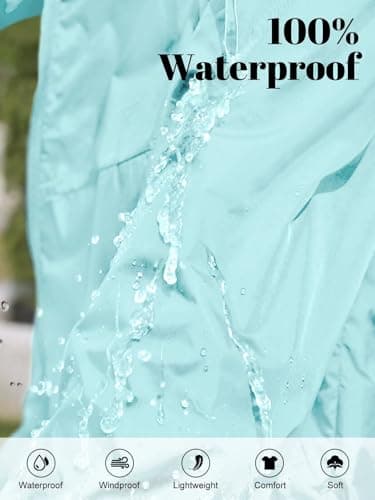 CRIPOM Women's Lightweight Waterproof Rain Jacket with Hood and Pocket S-XXL