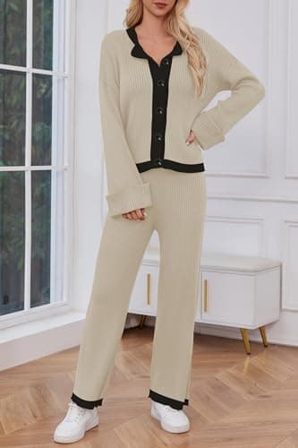 Cakulo Women's 2024 Lounge Sets Cardigan Knit Pants Matching Outfit