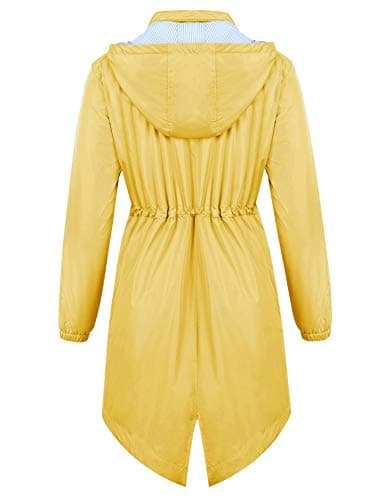 Womens Waterproof All-Weather Raincoat with Cinch Waist