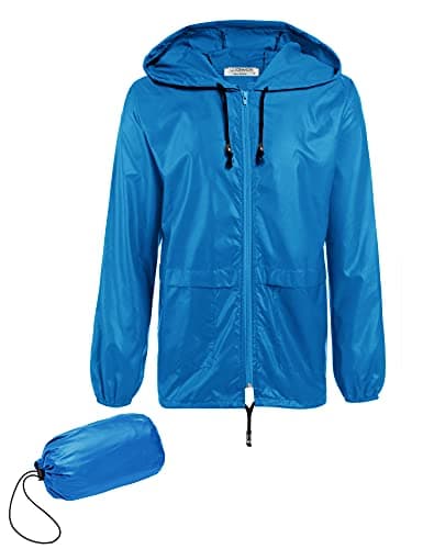 COOFANDY Men's Lightweight Packable Rain Jacket with Hood