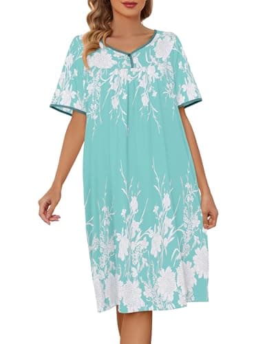 Moo Moos Floral Nightgowns for Women with Pockets