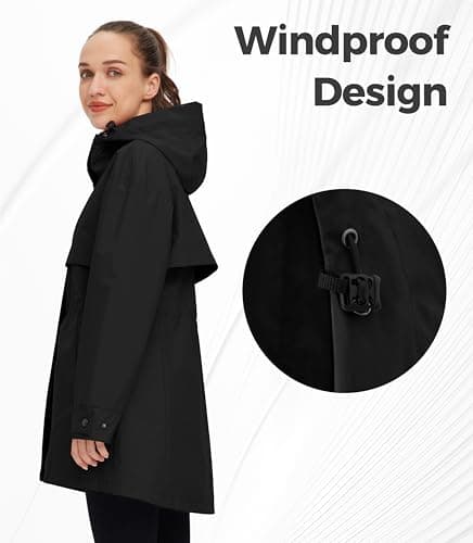 Women's Lightweight Waterproof Rain Jacket with Hood Windbreaker