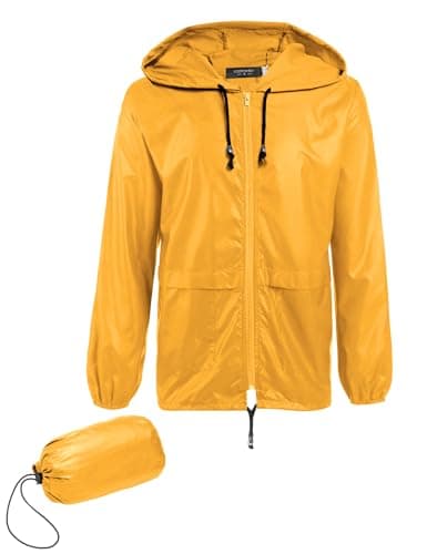COOFANDY Men's Lightweight Packable Rain Jacket with Hood