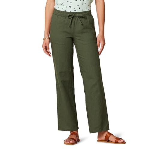 Amazon Essentials Plus Size Women's Linen Blend Wide Leg Drawstring Pant