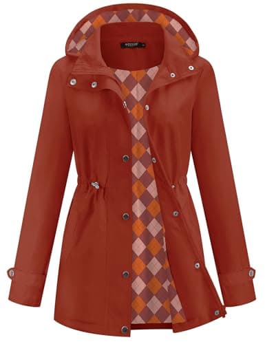 Avoogue Women's Lightweight Hooded Waterproof Raincoat for Hiking and Travel