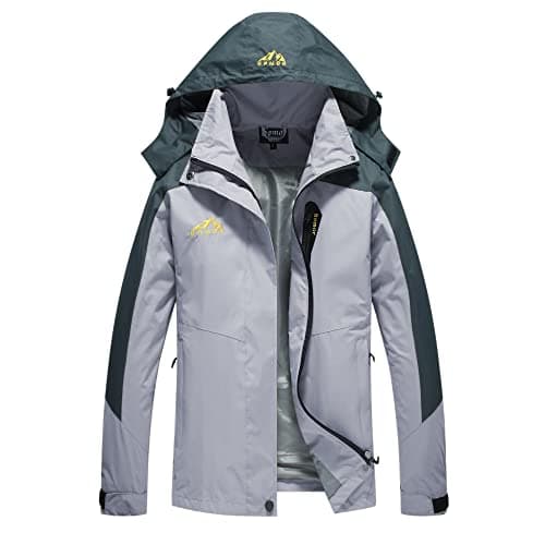 Spmor Women's Waterproof Windproof Hooded Rain Jacket