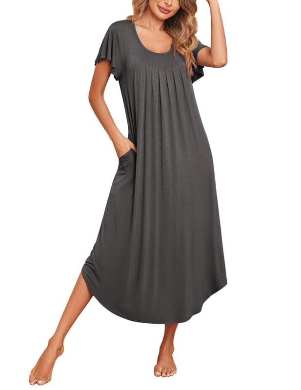 Ekouaer Soft Flare Sleeve Sleepshirt M-3XL