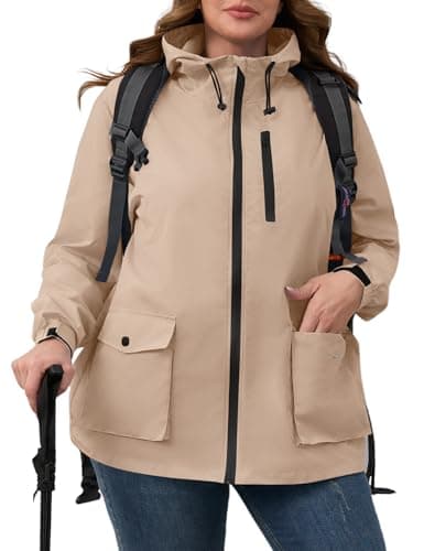 Plus Size Avoogue Womens Rain Jacket with Hood