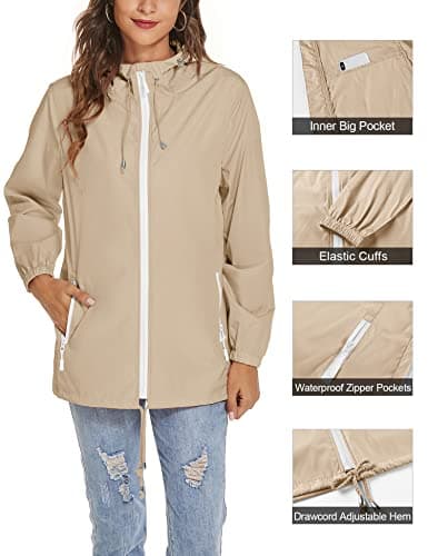 Avoogue Women's Waterproof Rain Jacket