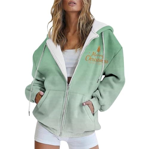 Refined Title: Women's Christmas Letter Print Hooded Coat