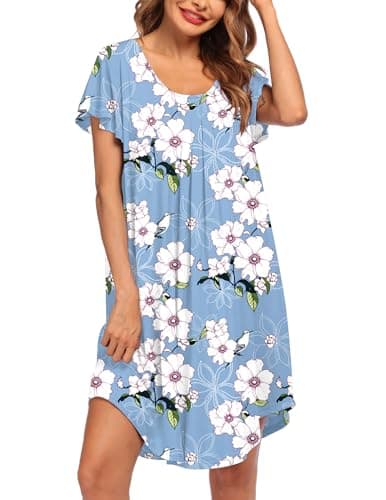 Ekouaer Soft Sleepwear Nightgown for Women
| Ekouaer Pleated Sleep Shirt S-3XL
| Ekouaer Short Sleeve Sleep Dress for Women S-3XL