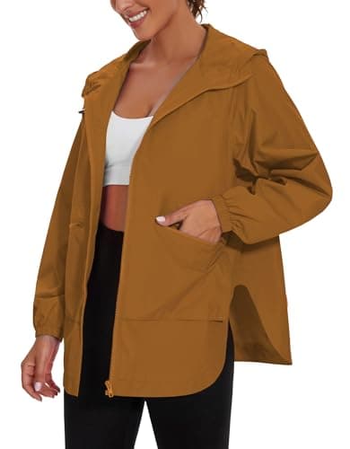 PESION Women's Waterproof Lightweight Raincoat with Pockets
