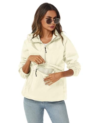 Avoogue Womens Waterproof Hooded Rain Jacket