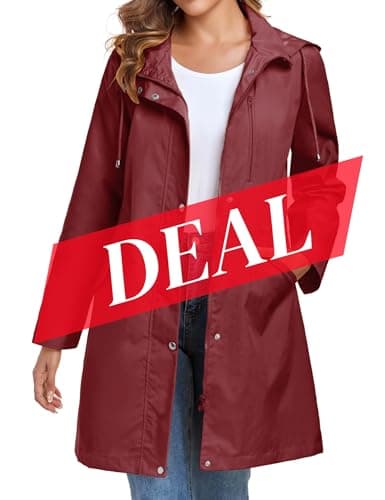 Women's Lightweight Hooded Rain Jacket | Bloggerlove Waterproof Trench Coat