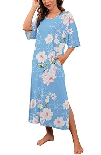 Women's Long Nightgown with Pockets