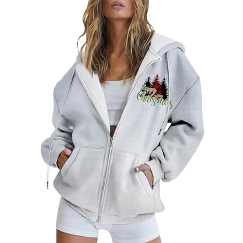Refined Title: Women's Christmas Letter Print Hooded Coat