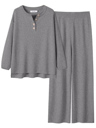 ANRABESS Women Oversized Waffle Knit Sweater Lounge Set 2025 Fall Trends