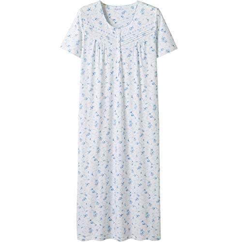 Soft 100% Cotton Women's Nightgowns, Comfortable Short Sleeves