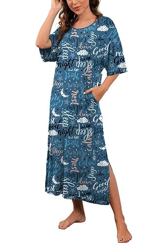Women's Long Nightgown with Pockets