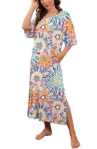 Women's Long Nightgown with Pockets
