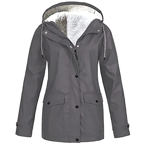 Women's Waterproof Fleece Lined Rain Jacket