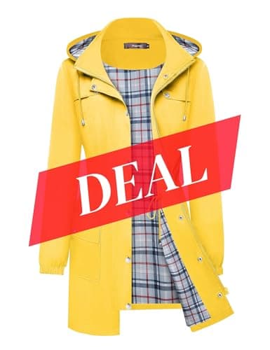Women's Waterproof BBX Lephsnt Rain Jacket Lightweight Hooded Trench Coat