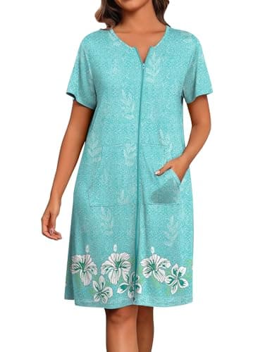 Ekouaer Lightweight Floral Print Women's Houserobe with Pockets