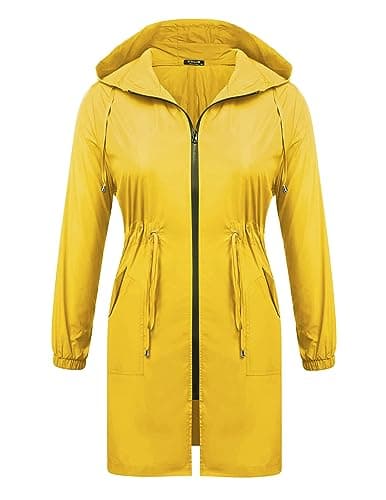 IN'VOLAND Plus Size Women's Lightweight Hooded Raincoat with Pockets