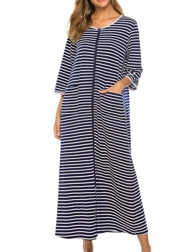 Bloggerlove Zipper Front Robes for Women House Coat with Pockets S-3XL  
Bloggerlove Zipper Front Robes for Women Lounge Wear Half Sleeve S-3XL  
Bloggerlove Zipper Front Robes for Women Nightgown with Pockets S-3XL