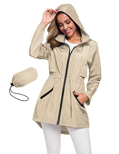 Avoogue Women's Long Waterproof Raincoat