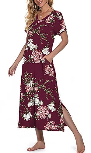 Women's Long Nightgown with Pockets