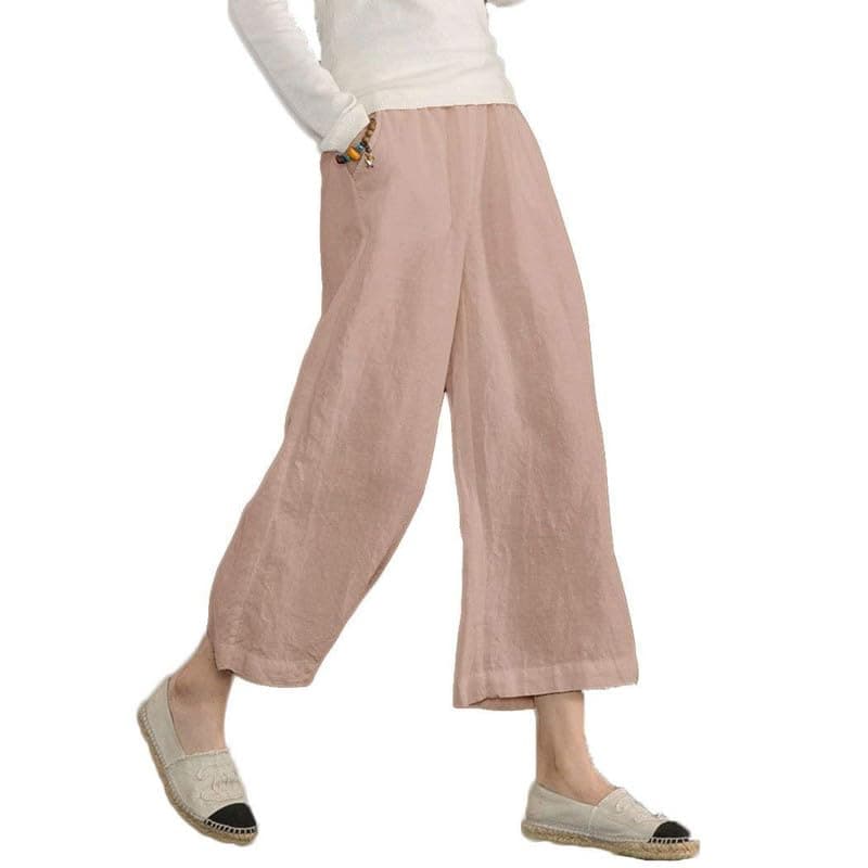 Sure, here's a refined and simplified version of the title:

ECUPPER Women's Loose Elastic Waist Cotton Cropped Wide Leg Pants