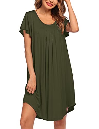 Ekouaer Soft Sleepwear Nightgown for Women
| Ekouaer Pleated Sleep Shirt S-3XL
| Ekouaer Short Sleeve Sleep Dress for Women S-3XL