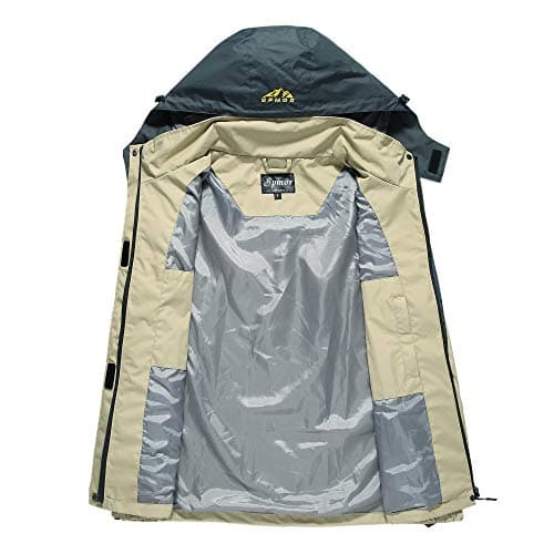 Spmor Women's Waterproof Windproof Hooded Rain Jacket