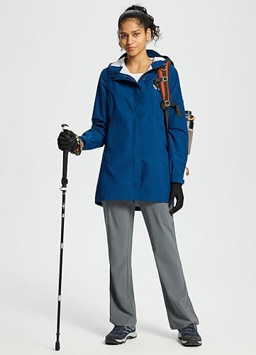 Baleaf Women's Lightweight Waterproof Raincoat with Hood for Travel Outdoor