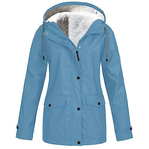 Women's Waterproof Fleece Lined Rain Jacket