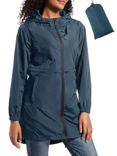 SaphiRose Women's Lightweight Packable Waterproof Raincoat with Hood