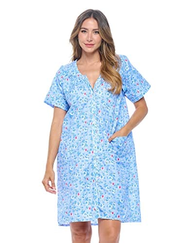 Women's Snap-Front House Dress with Pockets
