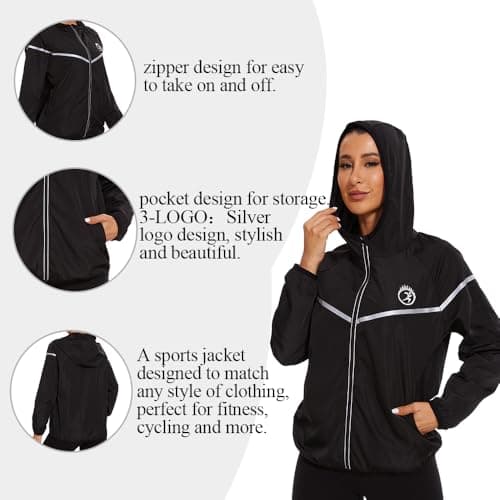 LAZAWG Women's Lightweight Waterproof Hooded Raincoat Windbreaker for Outdoor Activities